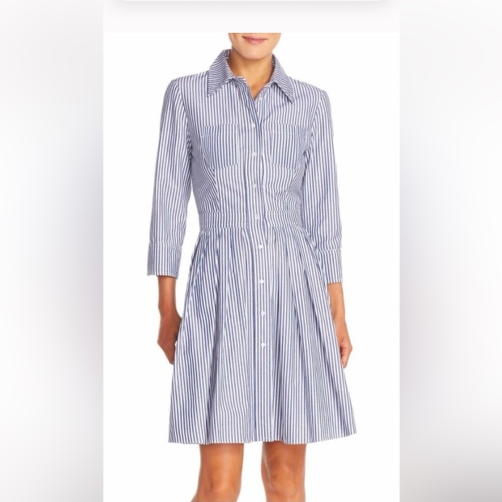 Eliza J Striped waisted shirt dress.